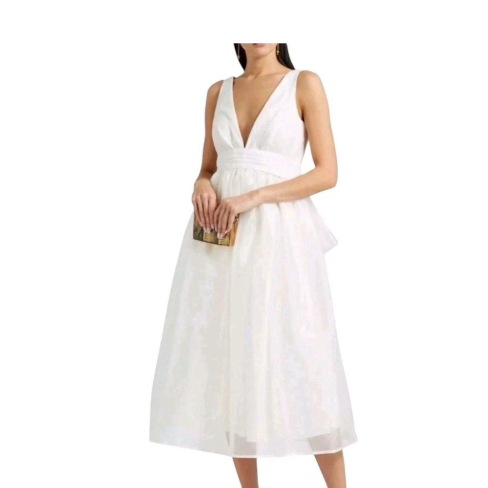 Sachin & Babi Women Carmina Organza‎ Midi Bow Dress Wedding Prom Size 8